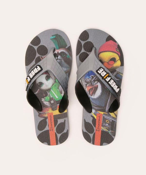 chinelo infantil free fire cinza 23-24
