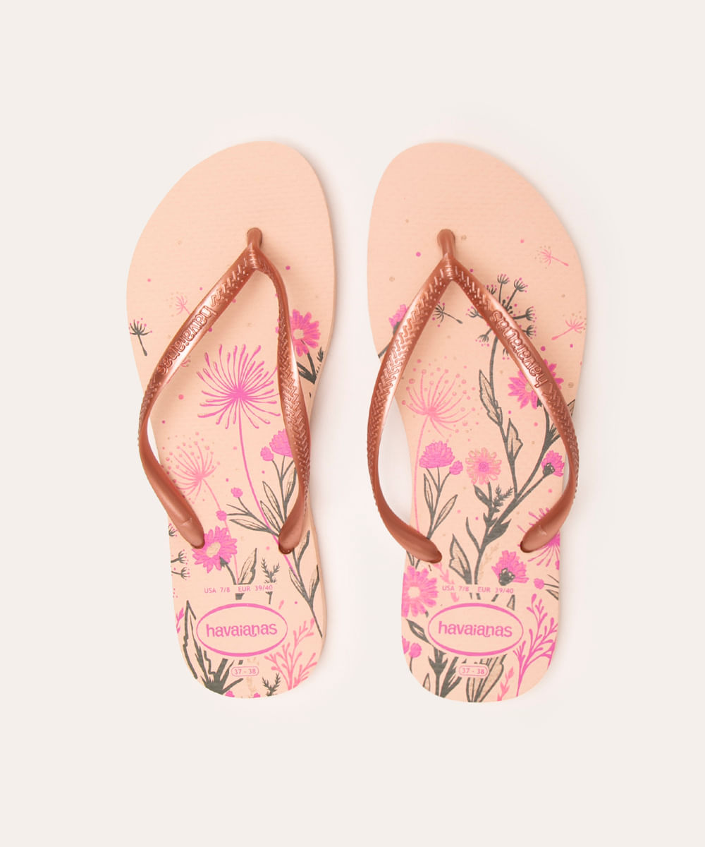 chinelo slim organic havaianas rosa