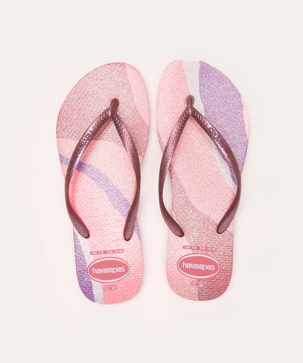 chinelo slim palette glow havaianas rosa 33-34
