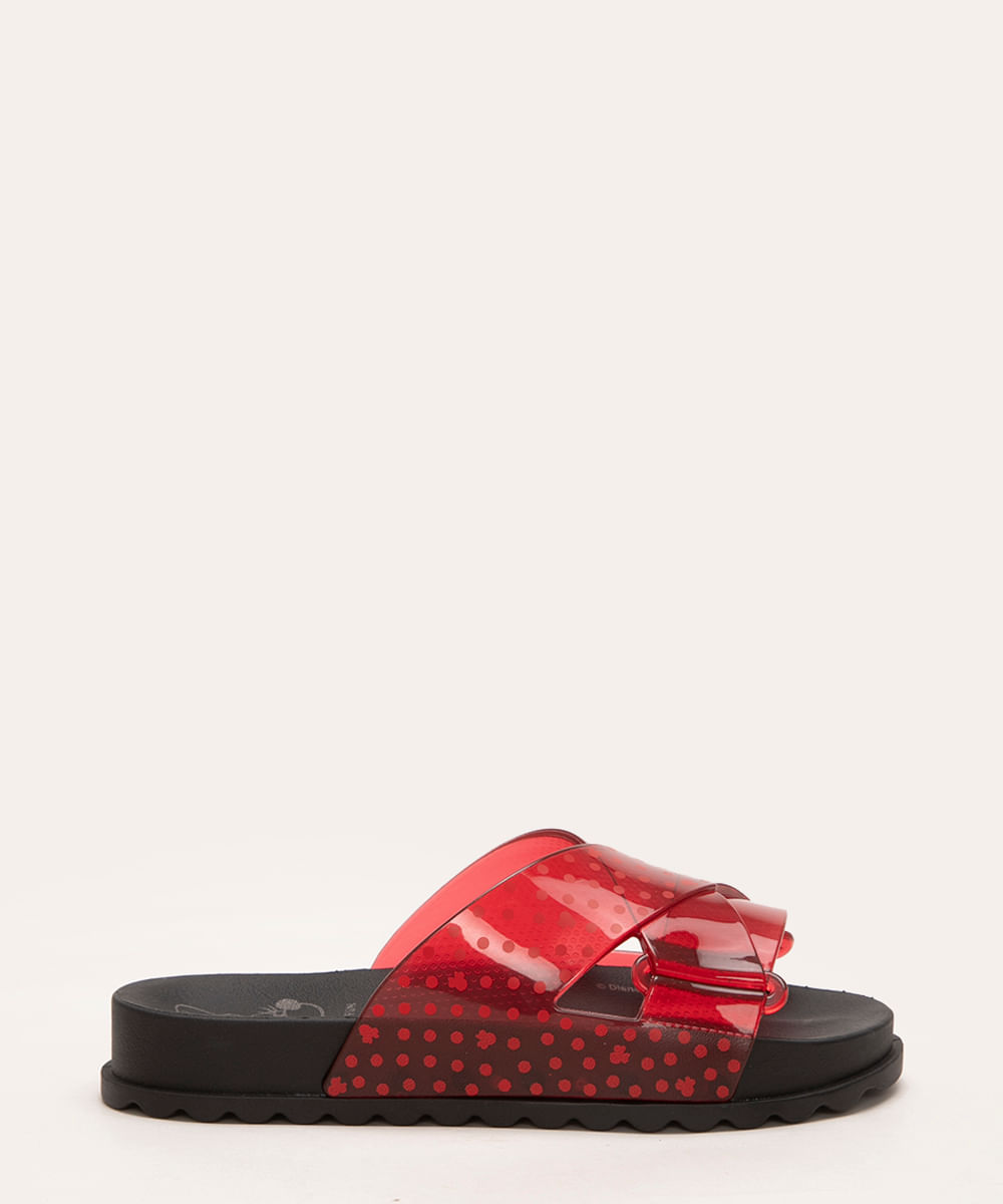 chinelo infantil slide minnie mouse preto