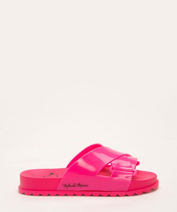 chinelo infantil slide minnie mouse rosa 26-27