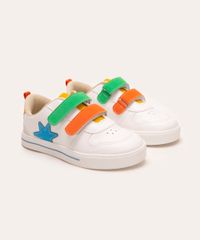 tenis infantil cano baixo branco de velcro