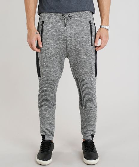 Calca-Masculina-Jogger-em-Moletom-com-Recorte-Cinza-Mescla-Escuro-9113227-Cinza_Mescla_Escuro_1