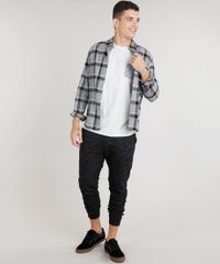 Camiseta-Masculina-com-Bolso-Estampado-de-Passaros-Manga-Curta-Gola-Careca-Cinza-Mescla-Claro-9304002-Cinza_Mescla_Claro_3