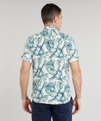 Camisa-Masculina-Estampada-de-Folhagens-Manga-Curta-Bege-Claro-9303652-Bege_Claro_2