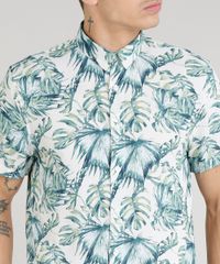 Camisa-Masculina-Estampada-de-Folhagens-Manga-Curta-Bege-Claro-9303652-Bege_Claro_4
