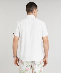 Camisa-Masculina-em-Linho-Manga-Curta-Bege-Claro-9303653-Bege_Claro_2