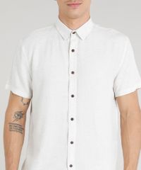 Camisa-Masculina-em-Linho-Manga-Curta-Bege-Claro-9303653-Bege_Claro_4
