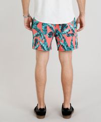 Short-Masculino-Estampado-de-Folhagens-com-Cordao-e-Faixa-Lateral-Coral-9308696-Coral_2