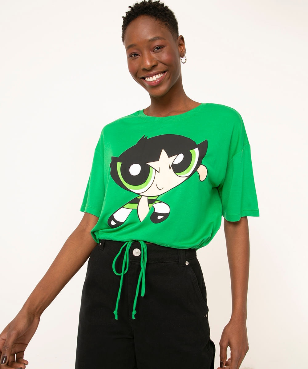 camiseta de moletinho manga curta docinho verde