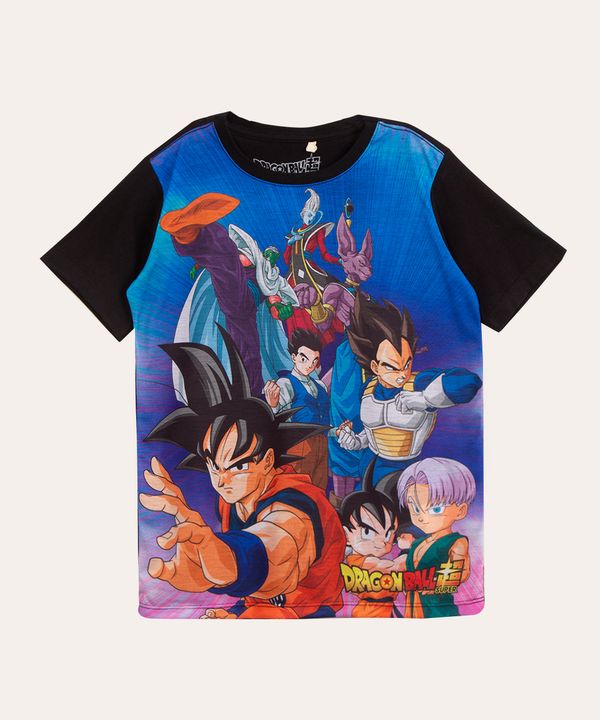 camiseta juvenil manga curta dragon ball multicor 12