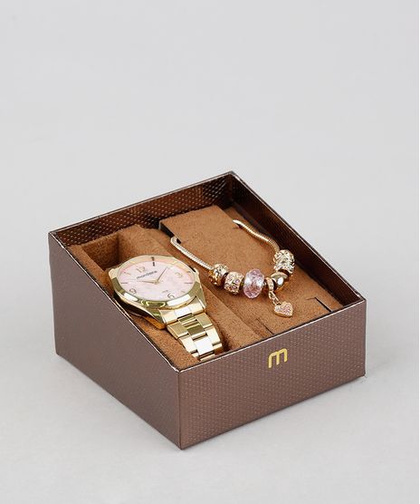 Kit-de-Relogio-Analogico-Mondaine-Feminino---Pulseira---53671LPMVDE2KA-Dourado-9377588-Dourado_1