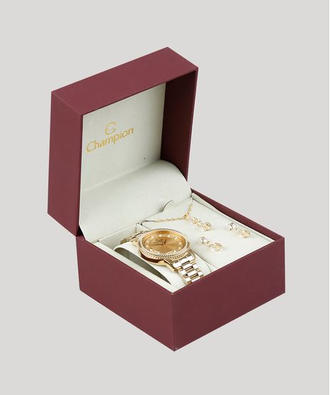 Kit-de-Relogio-Analogico-Champion-Feminino---Colar---Brinco---CN29829G-Dourado-9375628-Dourado_1