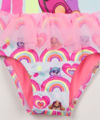 detalhes do maio infantil patrulha canina rosa com babado
