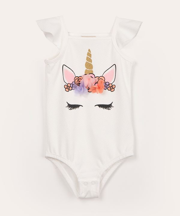 body infantil unicórnio com babado off white 2