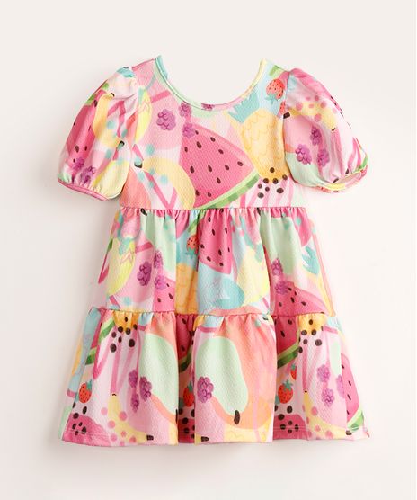 Vestido-Infantil-Estampado-Frutas-com-Recortes-Manga-Curta-Multicor-9999203-Multicor_1