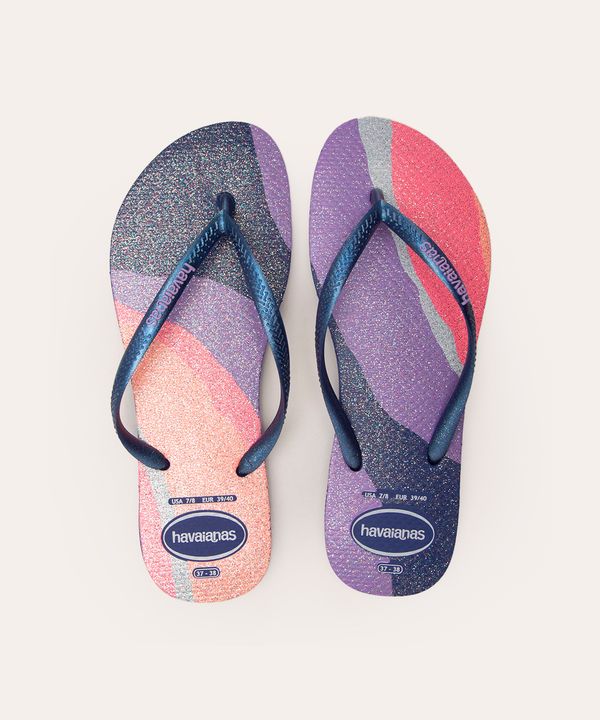 chinelo slim palette glow havaianas azul 33-34