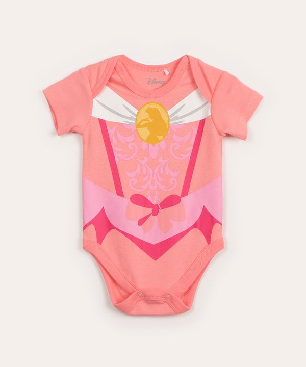 body infantil manga curta princesas rosa 6-9