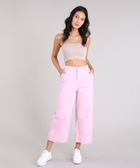 Calca-Jeans-Feminina-Pantacourt-Cintura-Alta-Rosa-9264227-Rosa_4