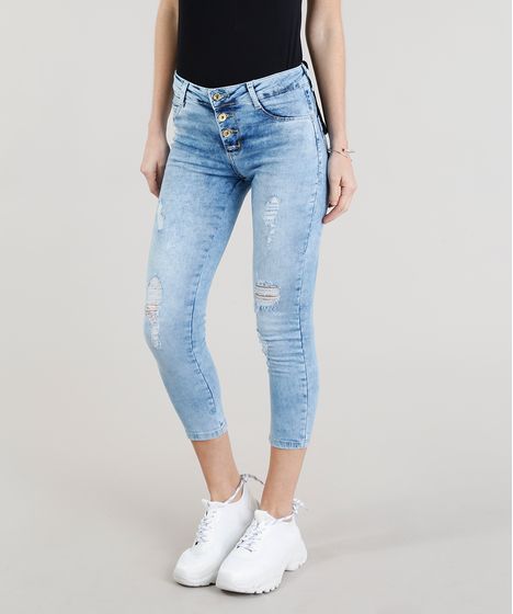 calça jeans feminina cropped sawary