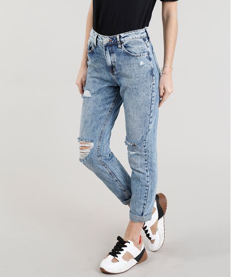 Calca-Jeans-Feminina-Mom-Pants-Destroyed-Marmorizada-Azul-Medio-9346365-Azul_Medio_1