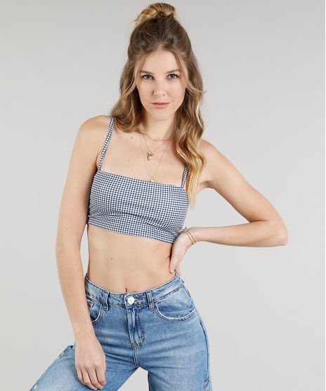 Top-Faixa-Feminino-Estampado-Xadrez-com-Alcas-Azul-Marinho-9336433-Azul_Marinho_1