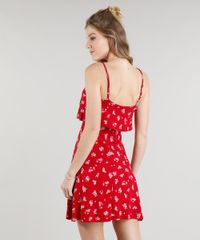 Vestido-Feminino-Curto-Estampado-Floral-com-Babado-Vermelho-9299004-Vermelho_2