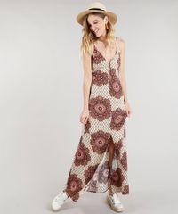Vestido-Feminino-Longo-Estampado-de-Mandala-com-Fenda-Alcas-Finas-Decote-V-Bege-9185679-Bege_1