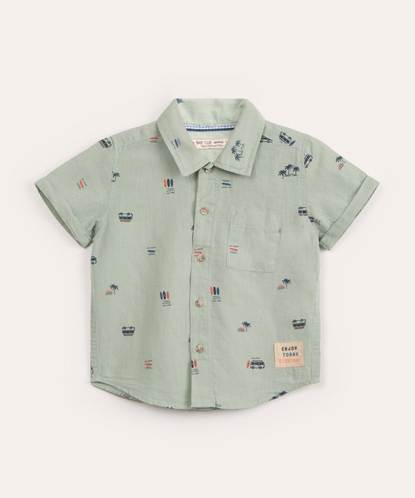 camisa infantil manga curta surf verde 3