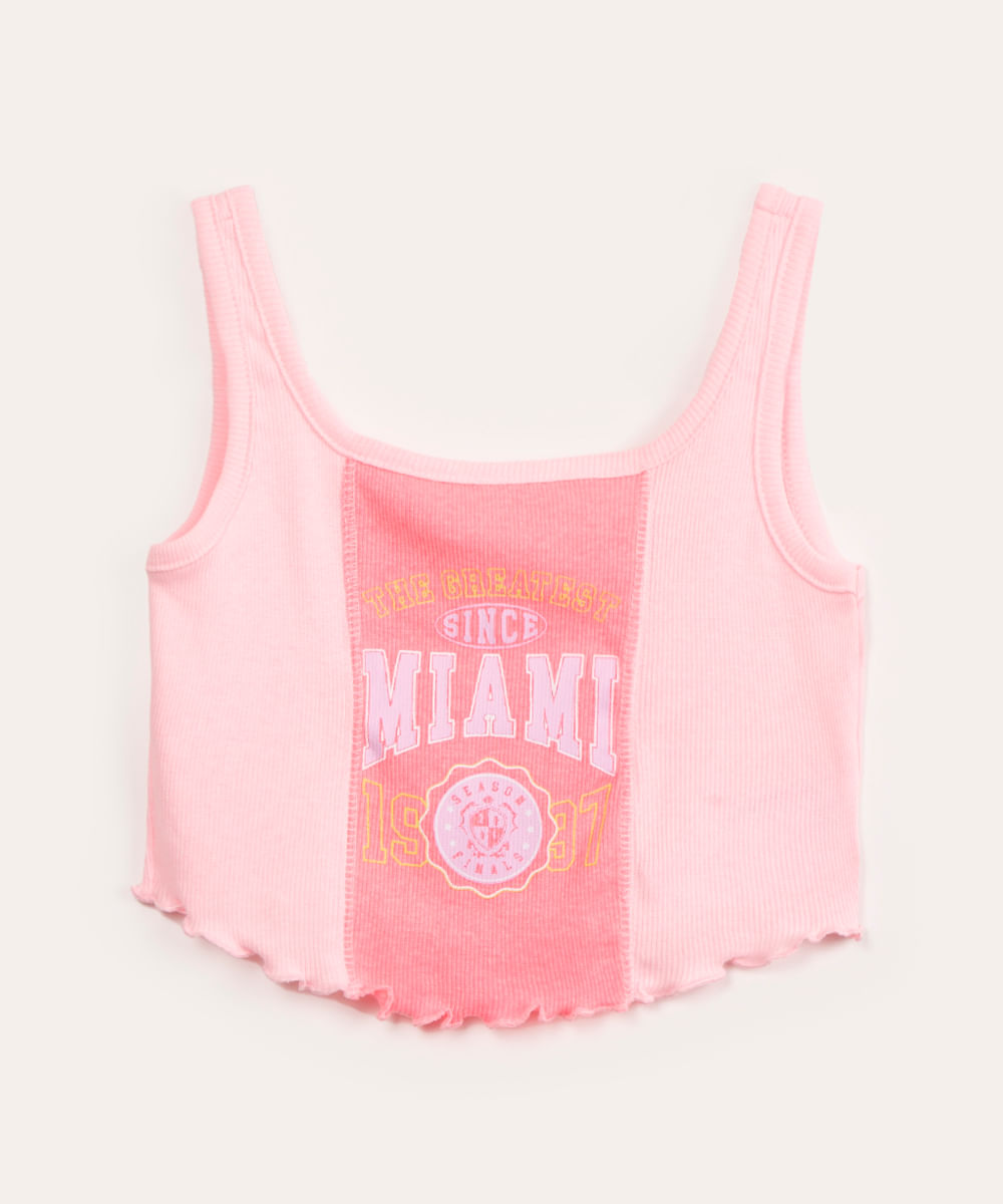 blusa juvenil cropped recortes miami multicor