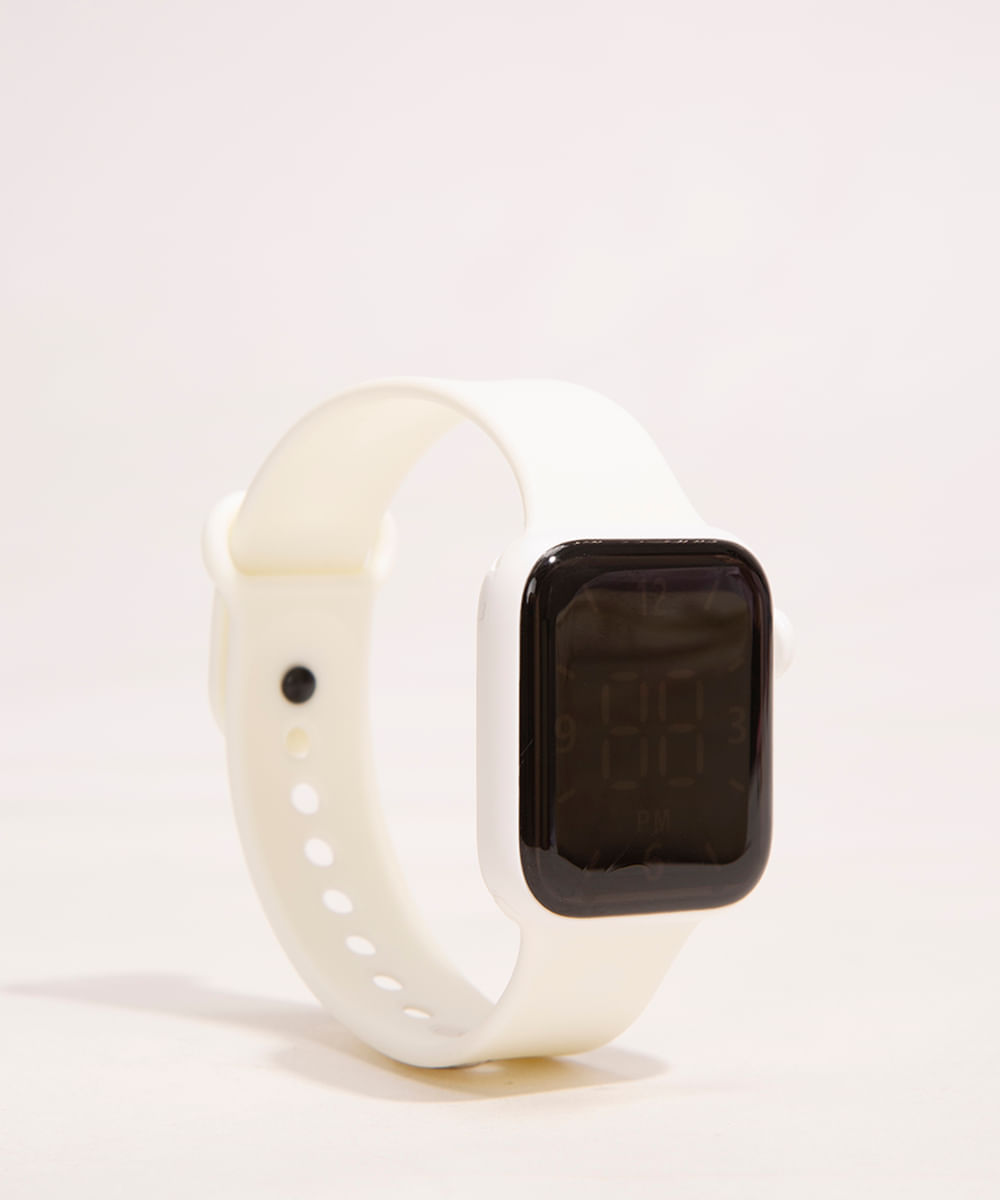 RELÓGIO LED QUADRADO IMPORTADO A-2 BRANCO