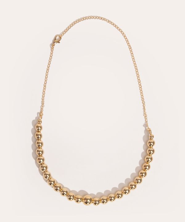 colar choker com bolinhas dourado Único