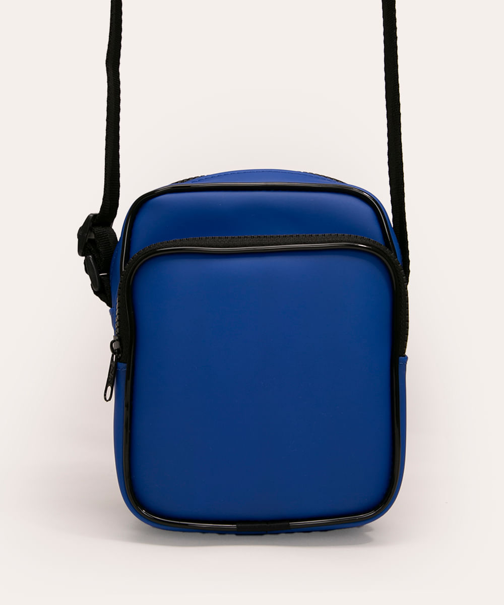 bolsa shoulder emborrachada azul