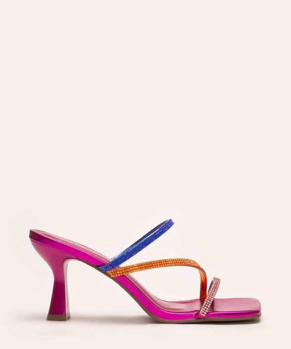 tamanco com strass salto alto mindset roxo 36