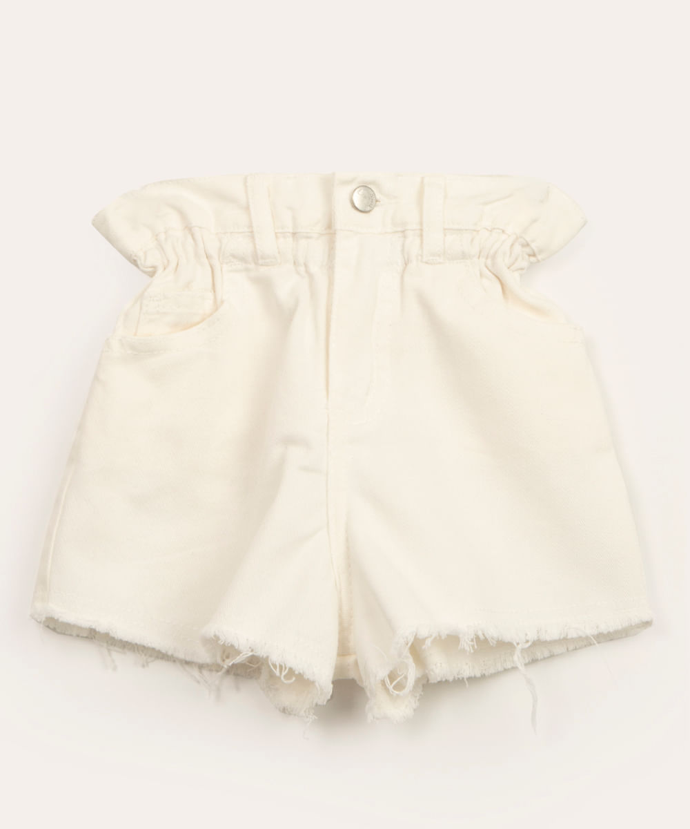 short infantil clochard de sarja off white