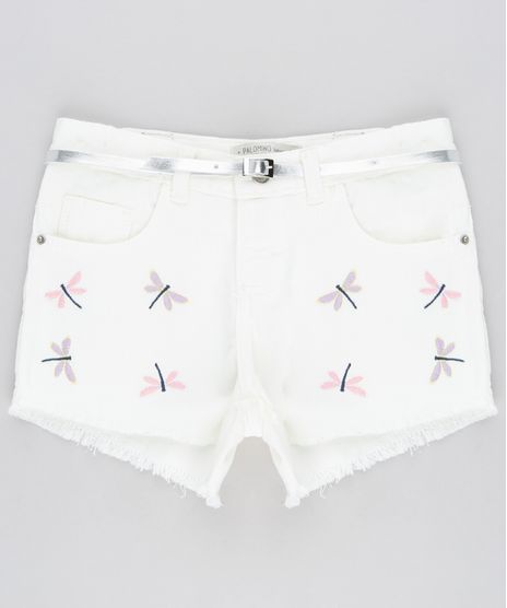Short-Color-Infantil-com-Bordado-de-Libelula-e-Barra-Desfiada-com-Cinto-Metalizado-Off-White-9288479-Off_White_1
