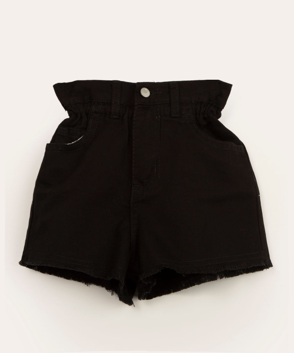 short infantil clochard de sarja preto