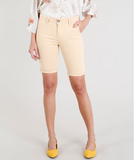Bermuda-de-Sarja-Feminina-Bege-9352641-Bege_1