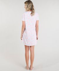Camisola-Feminina--Romantic--com-Estampa-Floral-Manga-Curta-Cinza-Mescla-9296551-Cinza_Mescla_2