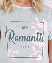 Camisola-Feminina--Romantic--com-Estampa-Floral-Manga-Curta-Cinza-Mescla-9296551-Cinza_Mescla_4