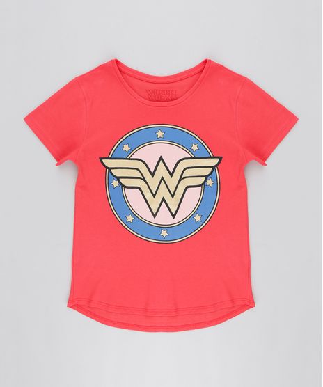 Blusa-Infantil-Batman-Mulher-Maravilha-Manga-Curta-Decote-Redondo-Coral-9301007-Coral_1