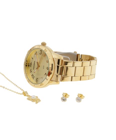 Kit-de-Relogio-Mondaine-Feminino-Analogico---Colar-e-Pares-de-Brincos-94773LPMVDE1K---Dourado-8243500-Dourado_1