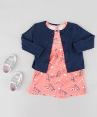 Conjunto-Infantil-de-Body-Vestido-Estampado-de-Unicornios-Coral---Cardigan-Azul-Marinho-9114252-Azul_Marinho_3