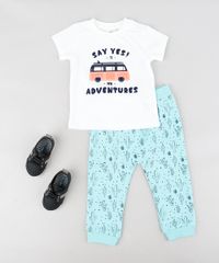 Conjunto-Infantil-de-Camiseta---Calca-em-Moletom-Estampada-de-Cactos-Verde-Agua-9123457-Verde_Agua_3