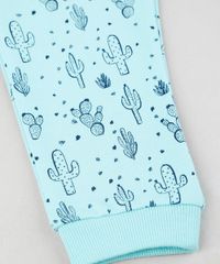 Conjunto-Infantil-de-Camiseta---Calca-em-Moletom-Estampada-de-Cactos-Verde-Agua-9123457-Verde_Agua_5
