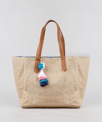 Bolsa-de-Praia-Feminina-Shopper-de-Palha-com-Pompom-e-Tassel-Bege-9266802-Bege_1