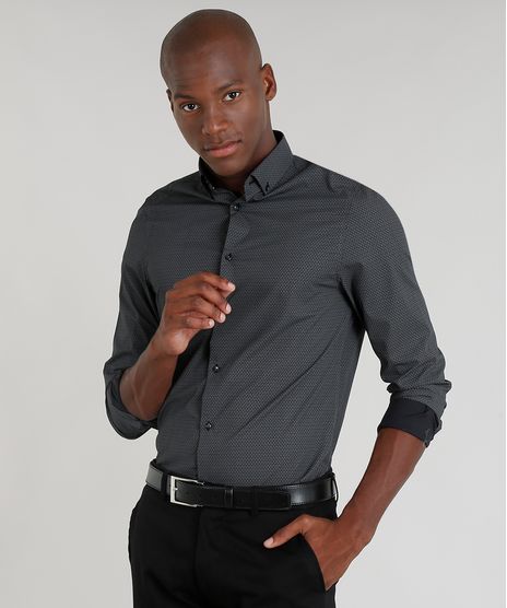 Camisa-Masculina-Comfort-Estampada-Mini-Print-Manga-Longa-Preta-9093235-Preto_1