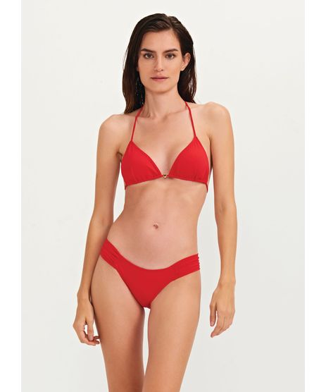 Red Side-Tie Tanga Bikini Bottom Red Lacinho - Brand Rio de Sol