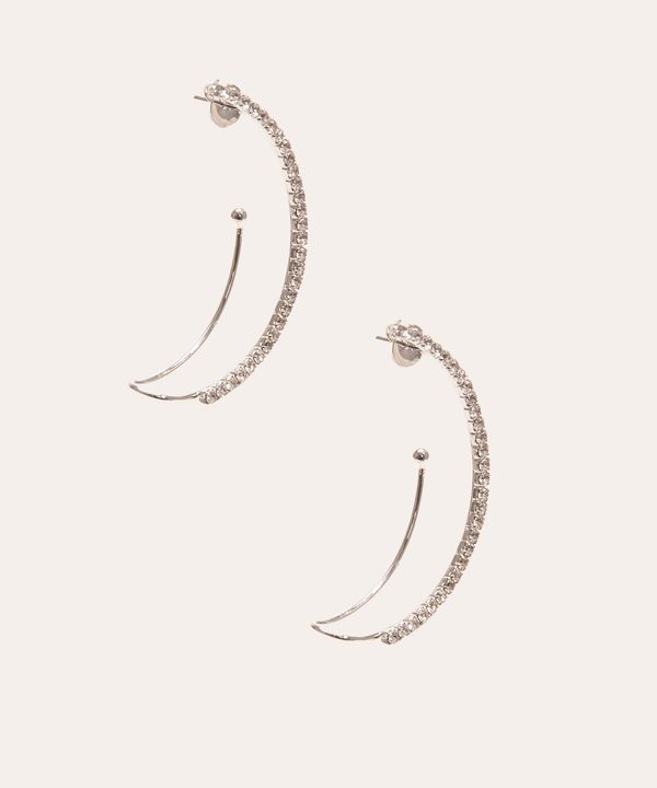 brinco de strass earcuff prateado Único