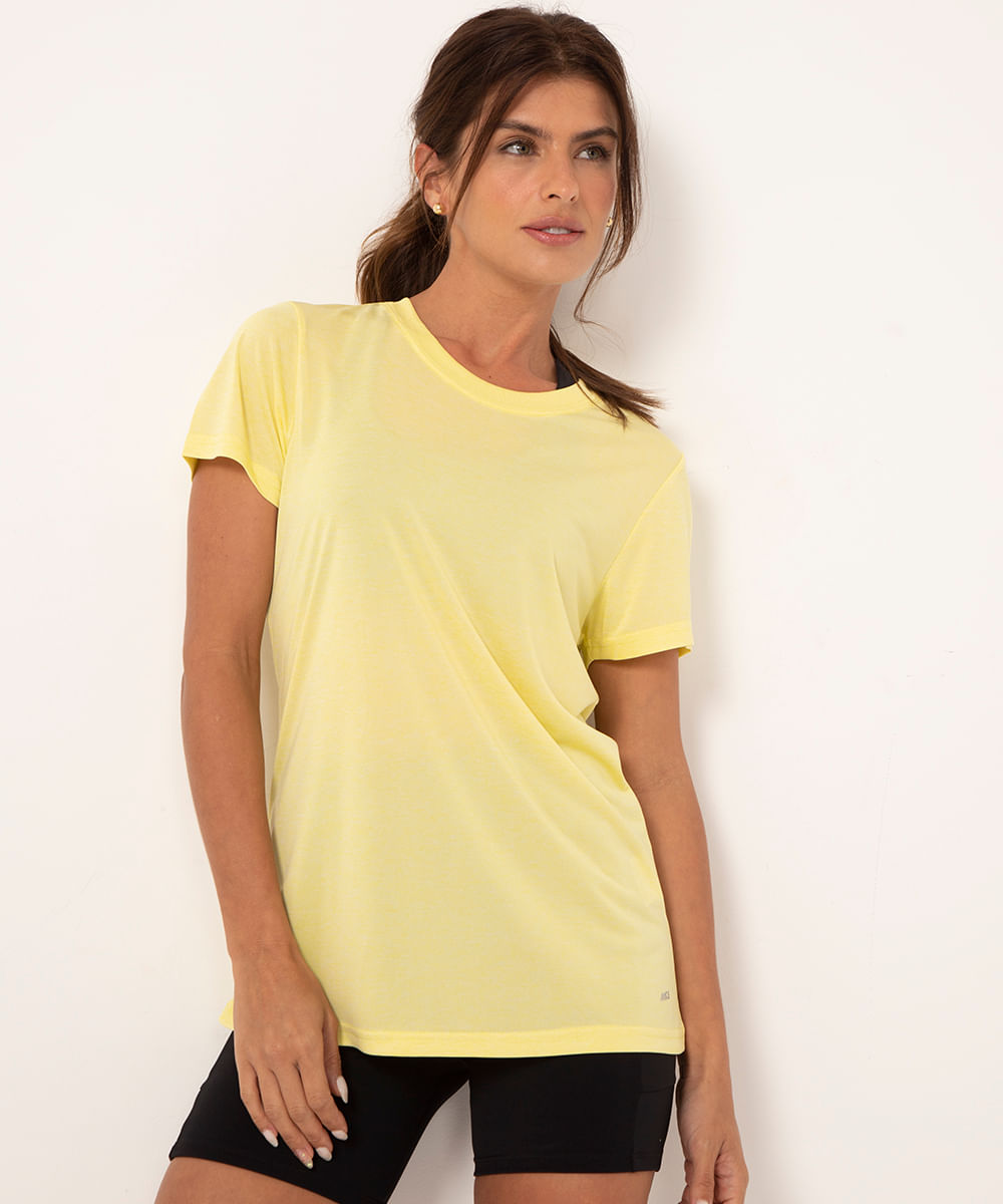 blusa esportiva ace manga curta amarela